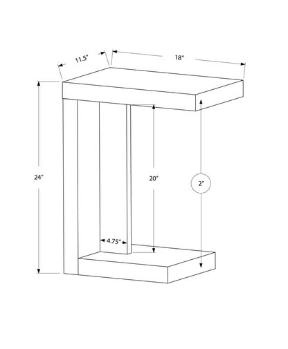 11.5" x 18" x 24" White Hollow Core Particle Board  Accent Table